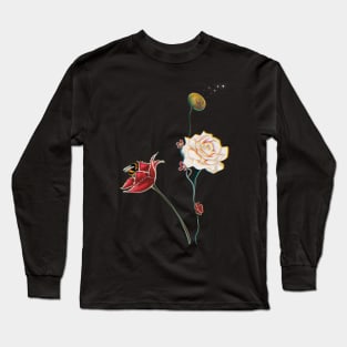 Floral Bouquet With Bee Long Sleeve T-Shirt